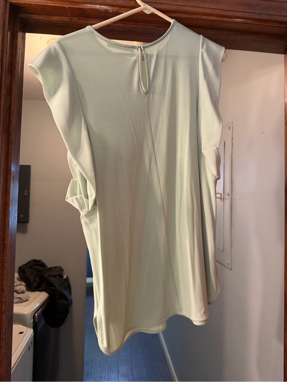 MaxMara Sleeveless Ruffle-Trim Top in Mint Green